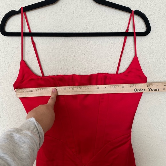 House of CB Anais Satin Corset Dress Red scarlet Size S midi NWOT - Picture 8 of 13